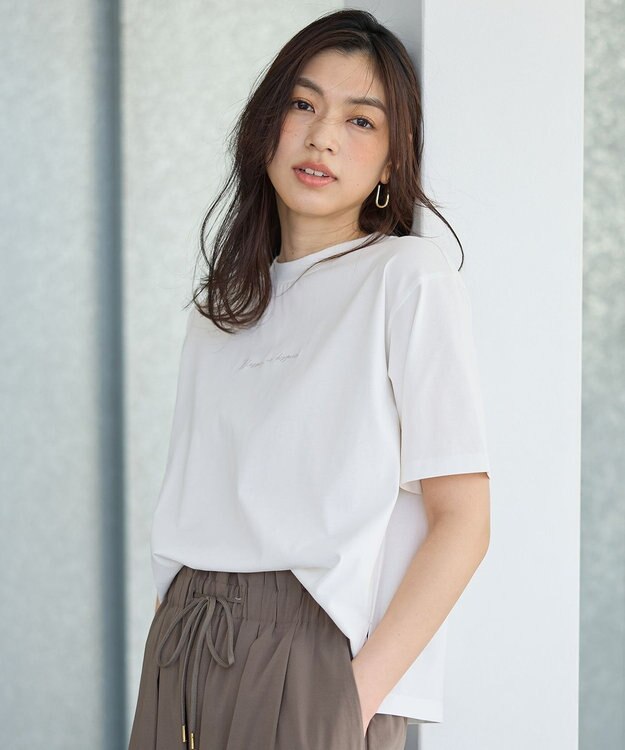 ANY L オーガビッツ刺繍ロゴＴシャツ オフ