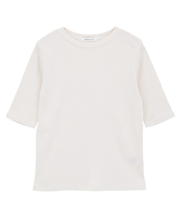 AMERICAN HOLIC リブ5分袖プルオーバー Ivory