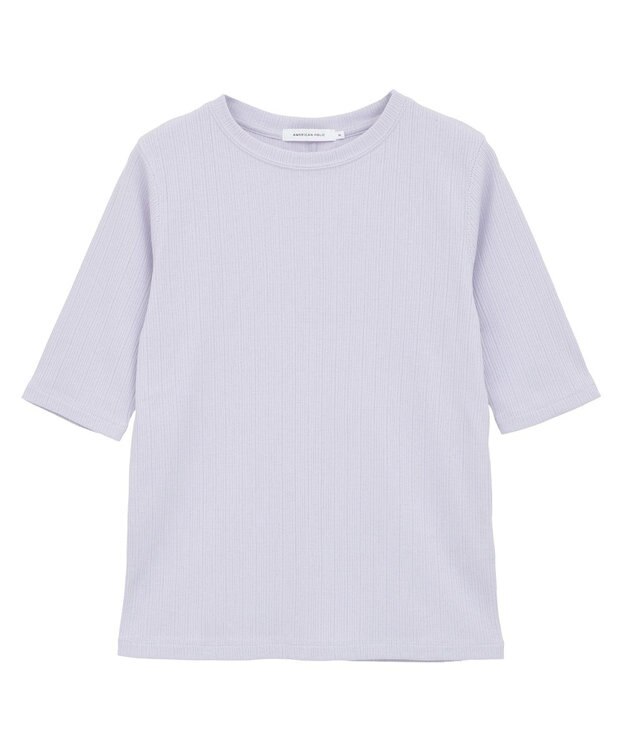 AMERICAN HOLIC リブ5分袖プルオーバー Lavender