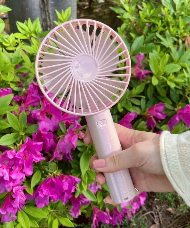 WEGO 【冷却/携帯扇風機/熱中症対策】オーロラハンディファン ライトピンク