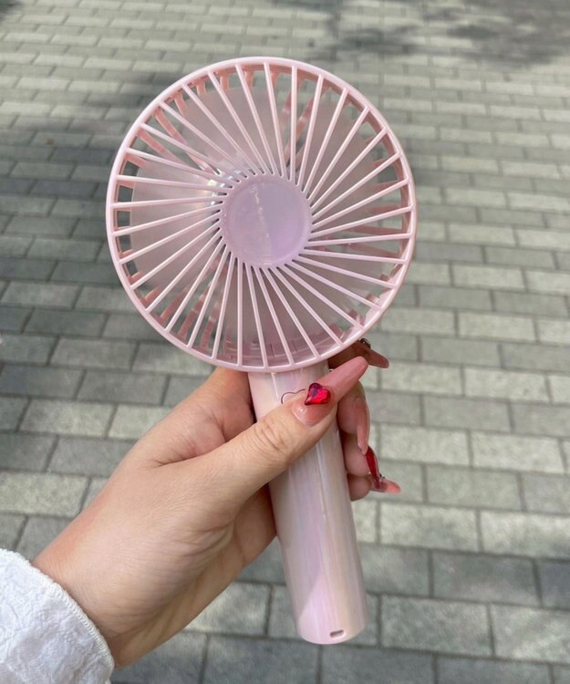 WEGO 【冷却/携帯扇風機/熱中症対策】オーロラハンディファン ライトピンク