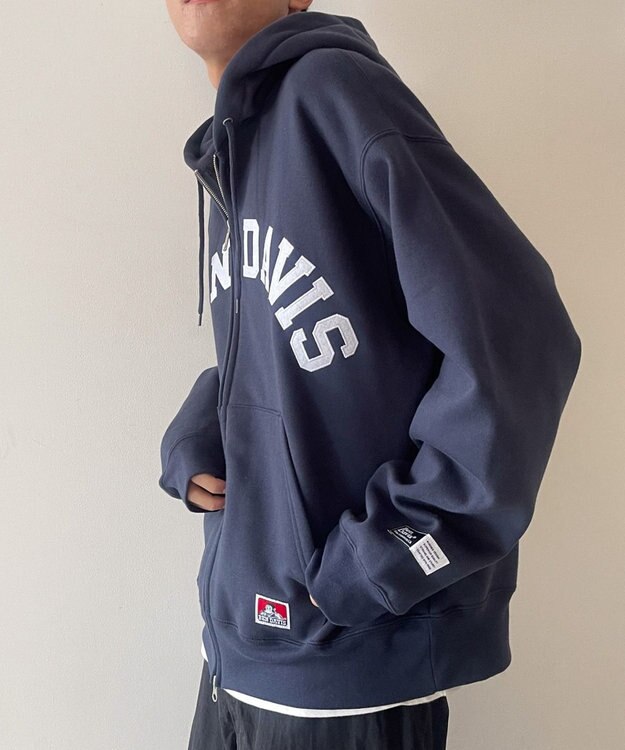 WEGO BENDAVISアーチロゴZIPパーカー ネイビー