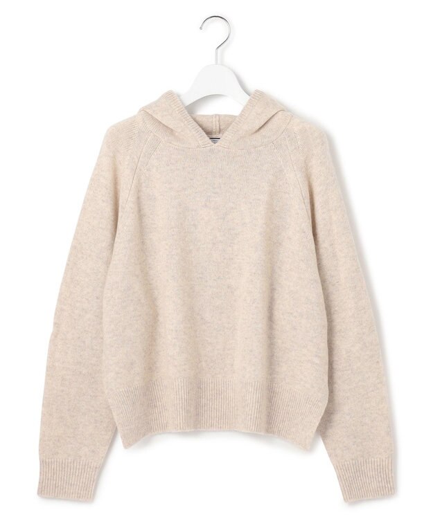 J.PRESS YORK STREET 【WOMEN】ウールカシミヤ フーディニット ベージュ系