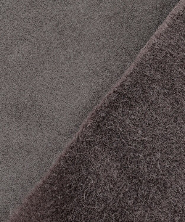 自由区 エコミンクフード付き ストール ダークブラウン系