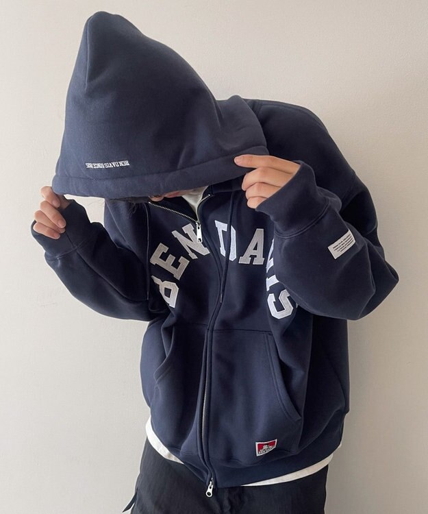 WEGO BENDAVISアーチロゴZIPパーカー ネイビー