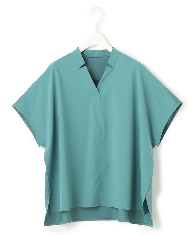 ICB L 【洗える】 タイプライタージャージーコンビ プルオーバー セルリアン系