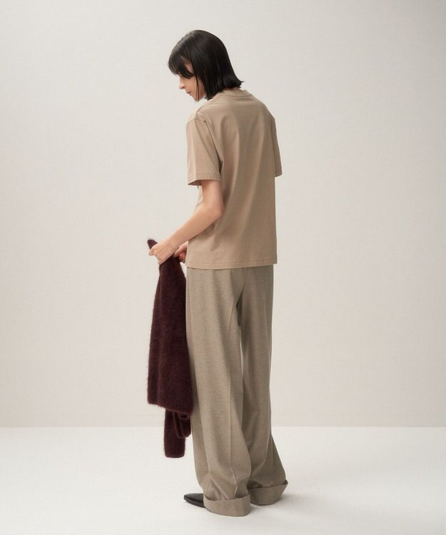 ATON FRESCA NUBACK | VネックTシャツ BEIGE