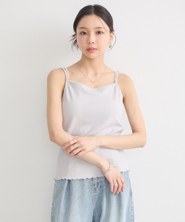 earth music&ecology パールストラップキャミソール Light Gray