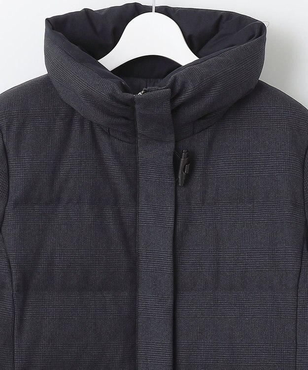 J.PRESS LADIES S ハウンドトゥース&グレンチェック ロング ダウンコート ネイビー系3