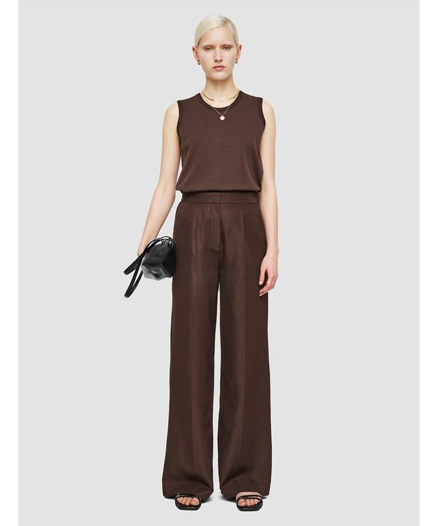 JOSEPH ソフトコットンシルク　ワイドトラウザーズ Ebony