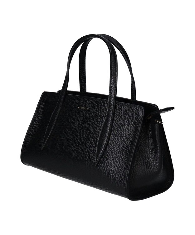 INTER-CHAUSSURES 【LORISTELLA】シュリンクレザーベーシックハンドバッグ ブラック