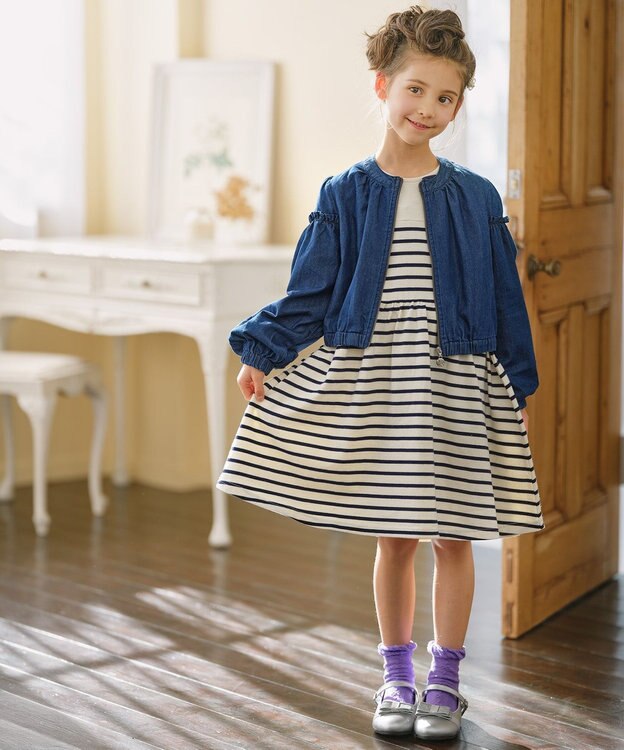 組曲 KIDS 【110-140㎝】デニム アウター ネイビー系