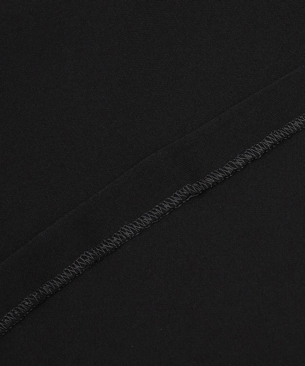 23区 L 【セットアップ対応/洗える】トリアセダブルジョーゼット 2WAYレース襟 ペプラムブラウス ブラック系