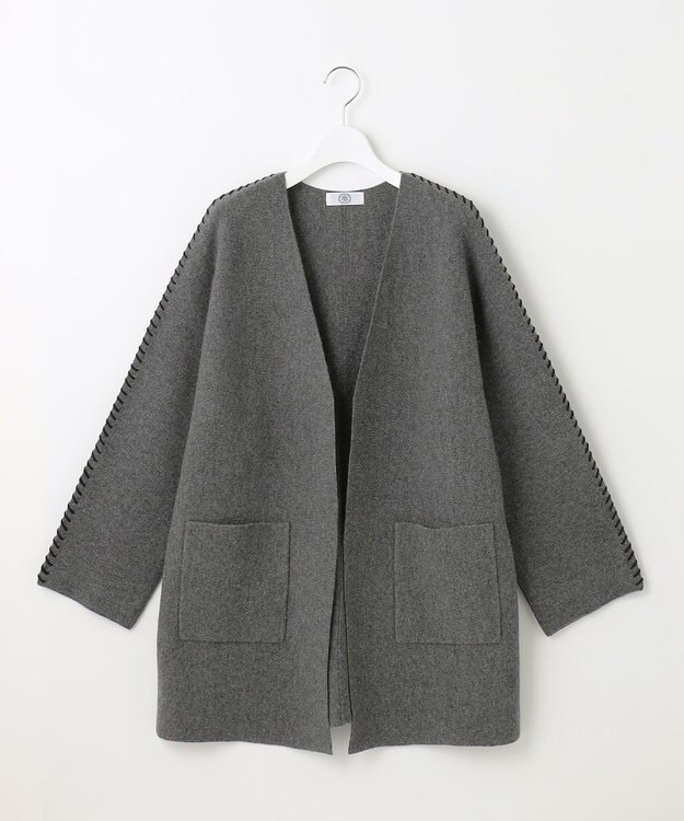 J.PRESS LADIES 【洗える】BONNY Vネック ニット アウター グレー系