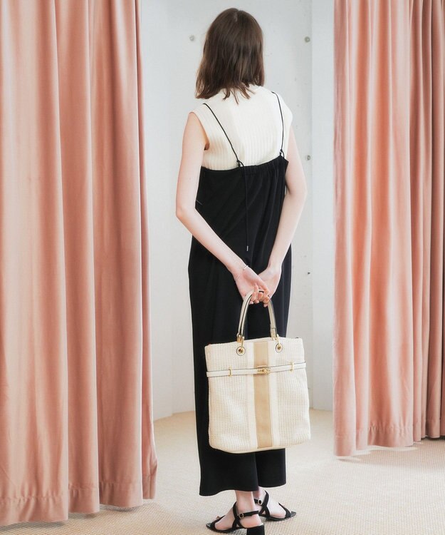 YECCA VECCA 【A4対応】2wayライントートバッグ Ivory