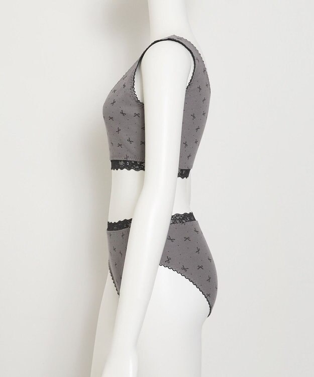 WEGO 【ハーフトップ＆ショーツセット】Liliane　Ciel　リボンドット グレー