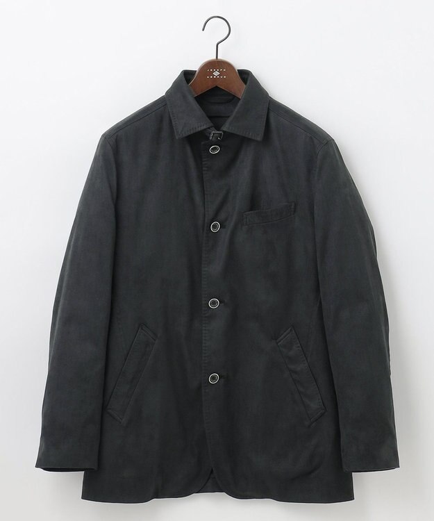 JOSEPH ABBOUD 【ストレッチ/ダウンライナー付JAPAN素材】 2WAYスウェードダウン ブルゾン ブラック系