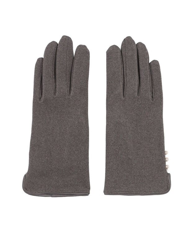 UNBILLION カシュネ cache nez / パールビーズ付きジャージー手袋 GY