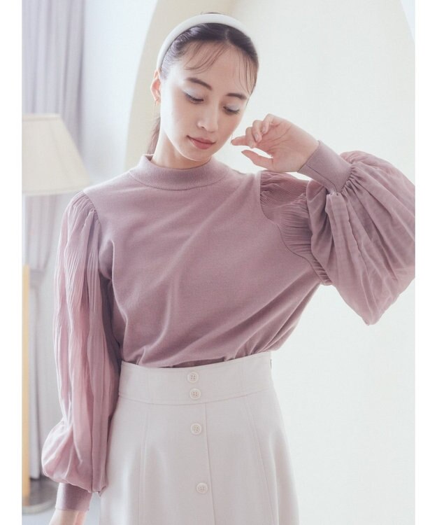 earth music&ecology マジョリカニットプルオーバー Pink Beige