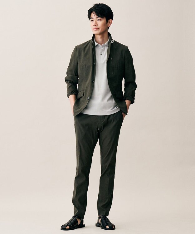 JOSEPH ABBOUD 【キングサイズ・日本素材・オーガニックコットン使用】オーガニックコットンクールビズ ポロ ライトグレー系