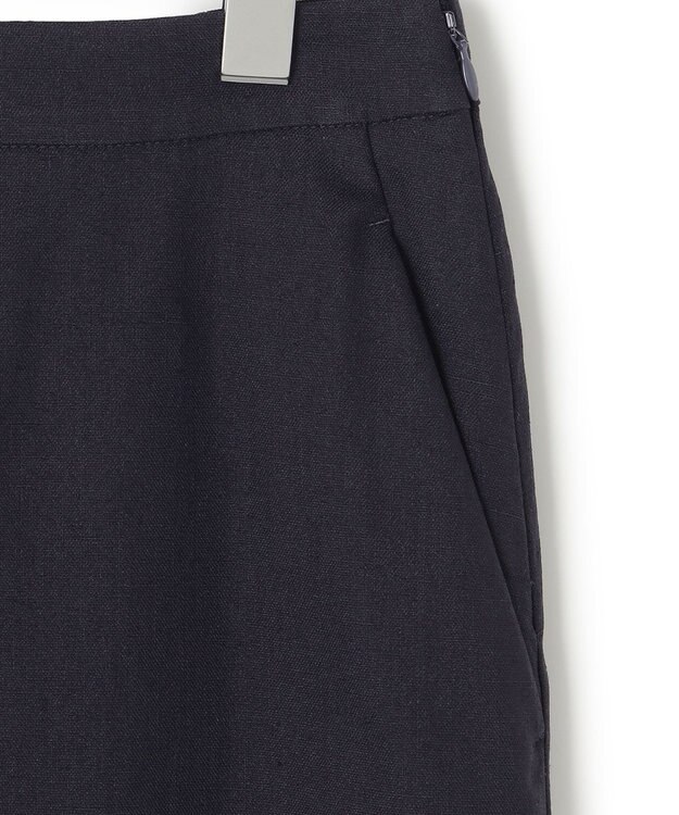 23区 L 【セットアップ対応/洗える】アイアスマットストレッチ セミフレア スカート ネイビー系