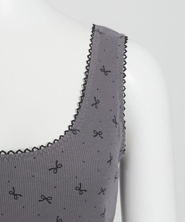 WEGO 【ハーフトップ＆ショーツセット】Liliane　Ciel　リボンドット グレー