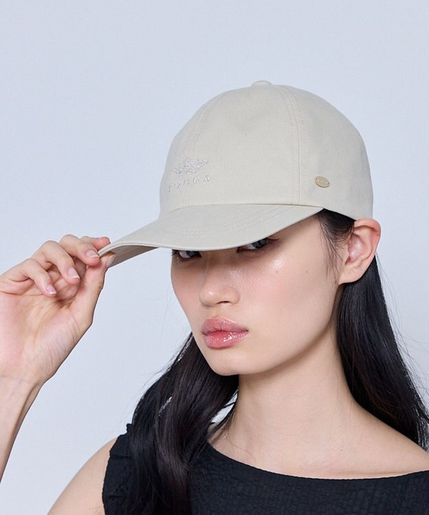 TOCCA 【サイズ調整可・深め】CROWN LOGO CAP キャップ ベージュ系
