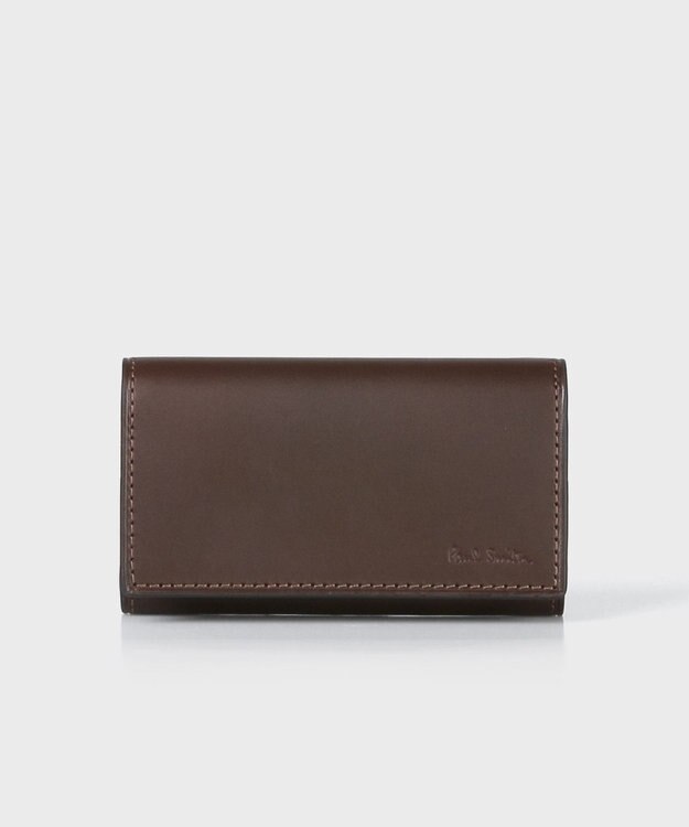 Paul Smith ベジタンストライプトリム キーケース ダークブラウン
