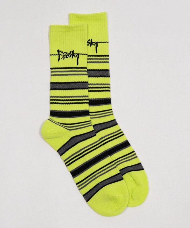 WEGO マルチボーダーソックス（R）　 ライム