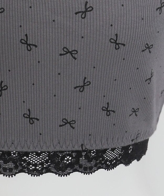 WEGO 【ハーフトップ＆ショーツセット】Liliane　Ciel　リボンドット グレー