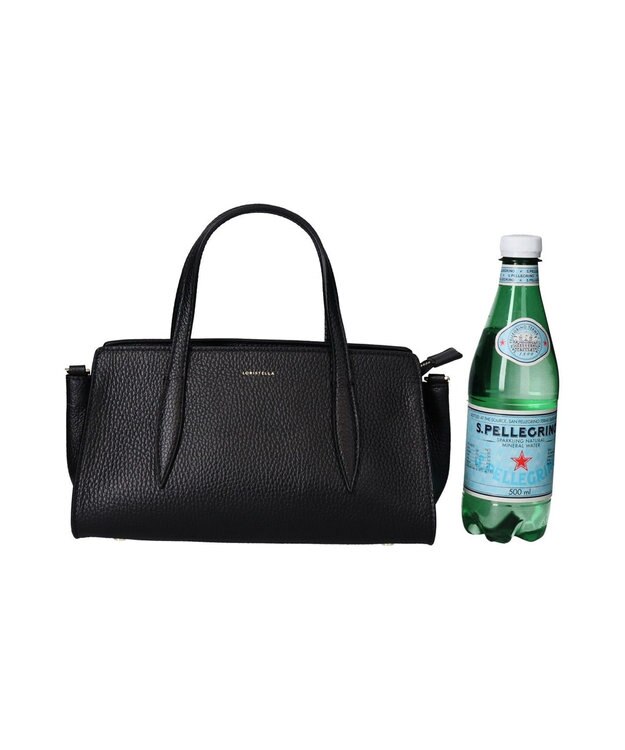 INTER-CHAUSSURES 【LORISTELLA】シュリンクレザーベーシックハンドバッグ ブラック