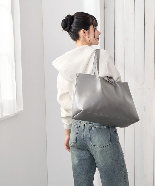 ROOTOTE 0188【オフィシャルストア限定】LT.ミディアム.レザレット.RTG-A 02：ダークシルバー