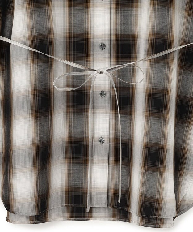 UNFILO レギュラーカラー ポプリンシャツ オンブレーチェック