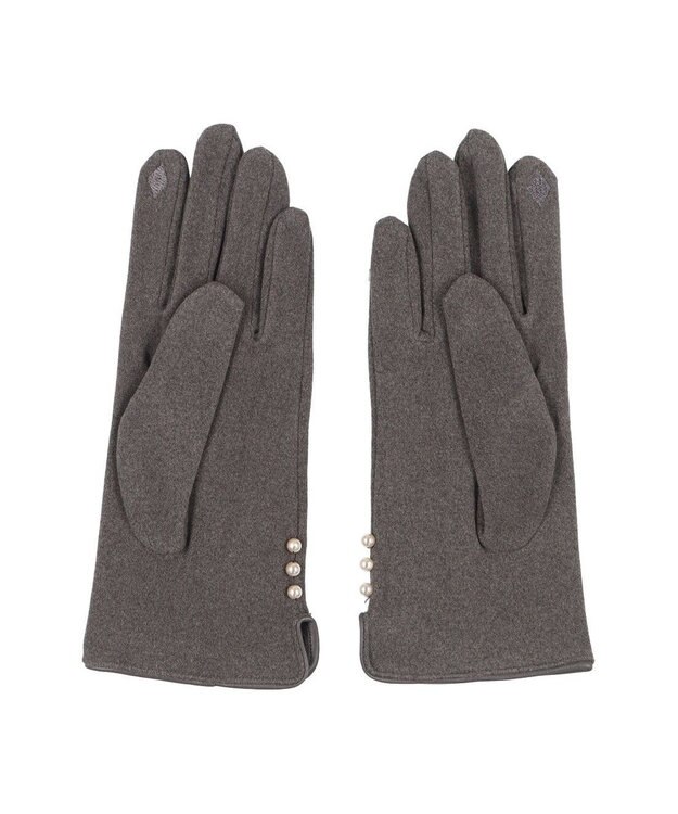 UNBILLION カシュネ cache nez / パールビーズ付きジャージー手袋 GY