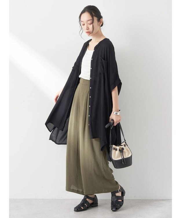 earth music&ecology レーヨンクレープイージーパンツ Khaki