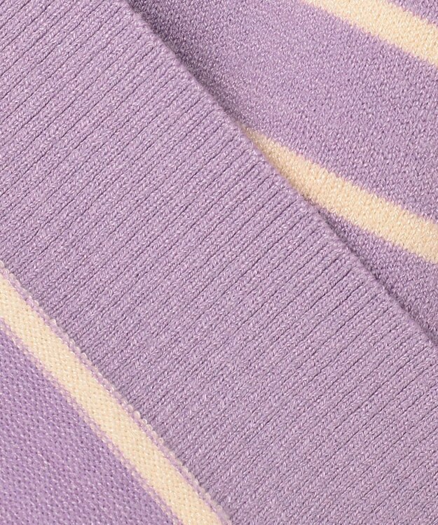 ANY SIS 【Oggi1月号掲載】ショルダーパール調 ニット ラベンダー×アイボリーボーダー