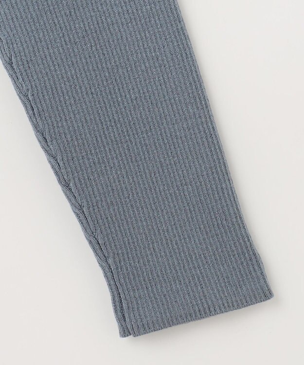 ANY SIS 【美人百花掲載】フラワージャガードニット ワンピース スモーキーブルー×アイボリー