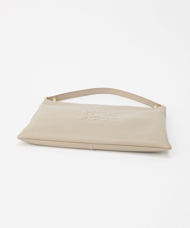 russet エンボスモノグラム ソフトレザーショルダーバッグ(CE-1547) GrayBeige