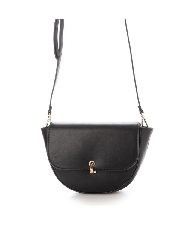 UNBILLION cachecache 財布ポーチ付きハーフムーンショルダーバッグ ブラック