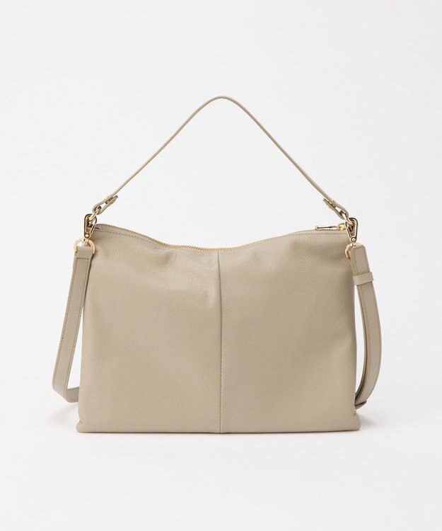 russet エンボスモノグラム ソフトレザーショルダーバッグ(CE-1547) GrayBeige