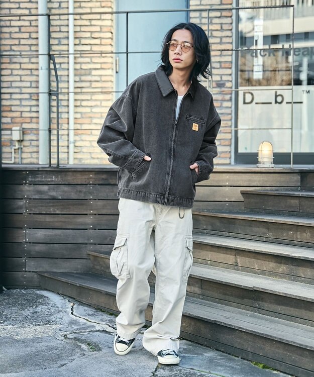 WEGO 【ユニセックス着用ITEM/MLサイズ展開】ワーカーズデニムZIPジャケット デニムブラックソノタ