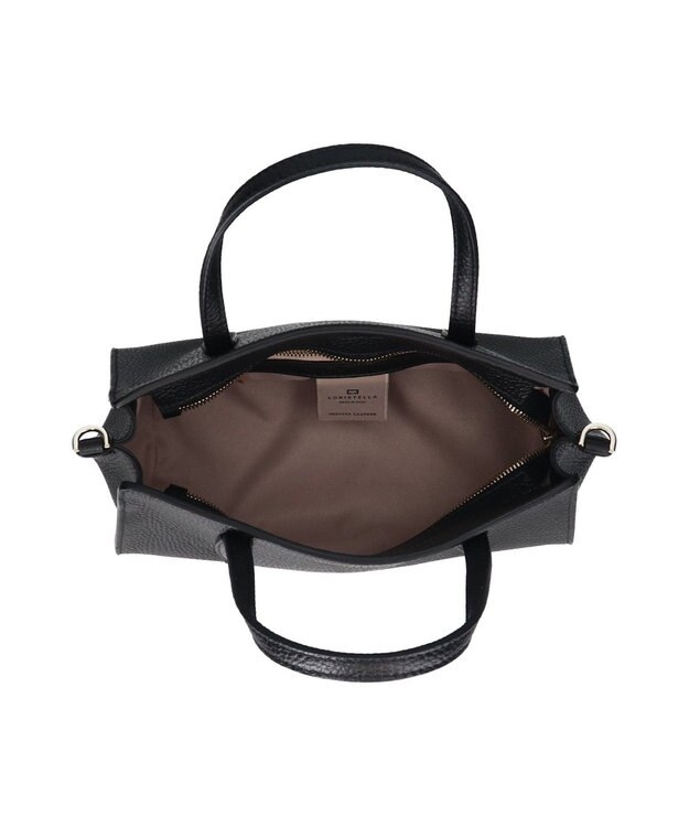 INTER-CHAUSSURES 【LORISTELLA】シュリンクレザーベーシックハンドバッグ ブラック