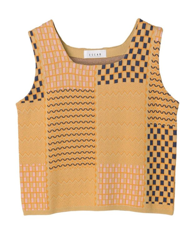 Green Parks ■ＥＳＣＡＲ　ダブルジャカードニットタンク Orange