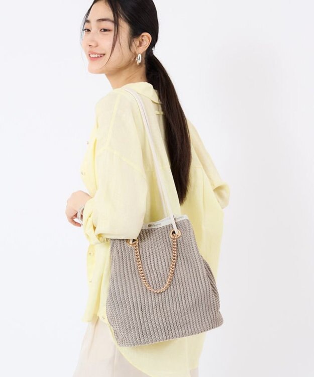 LeSportsac CHAIN CROCHET MED BUCKET/ベージュクロシェ ベージュクロシェ