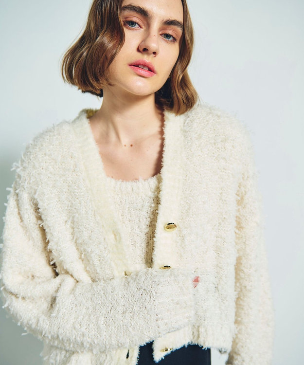 グレースコンチネンタル　ツィディーリボンヤーンカーディガン　36 ツイーディーリボンヤーンカーディガン / GRACE CONTINENTAL