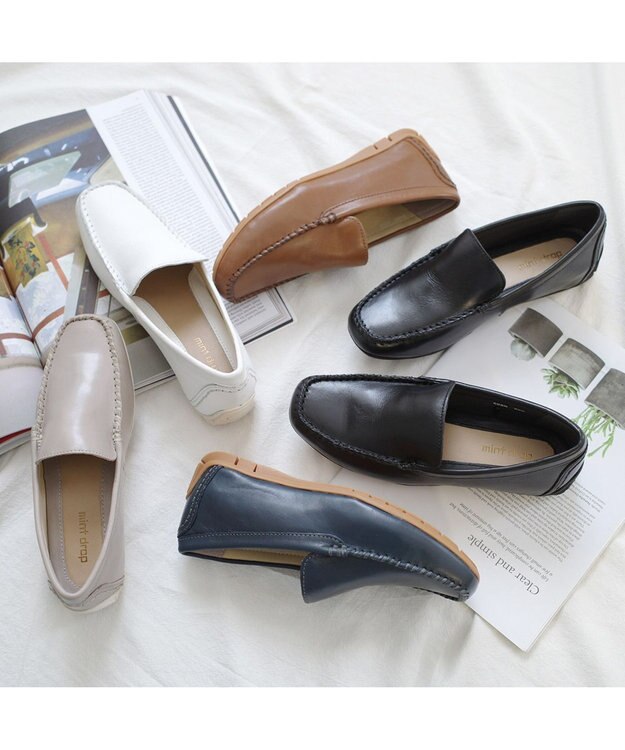 Pointer 本革インヒールローファー ブラック