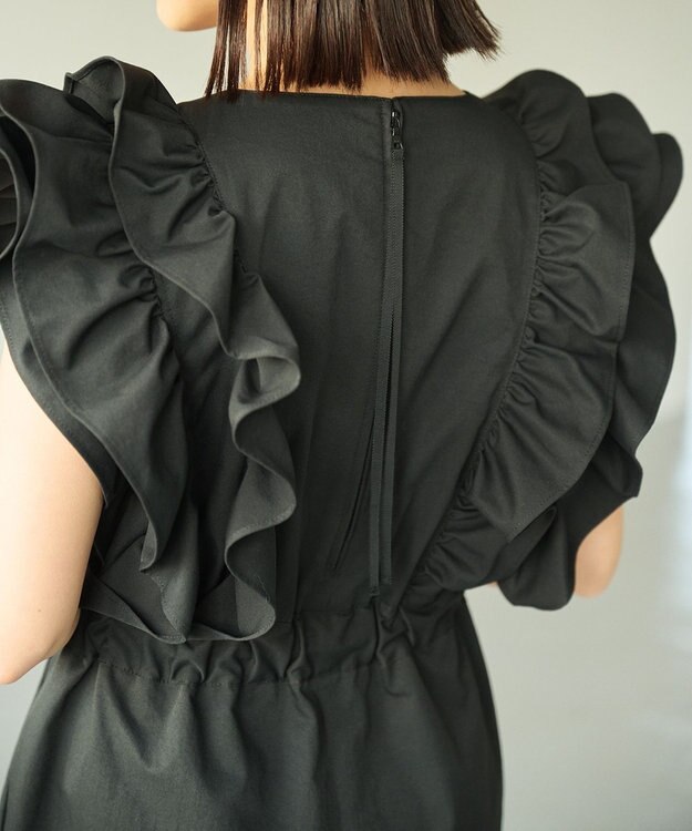 #Newans ラッフルフリルオールインワン ブラック