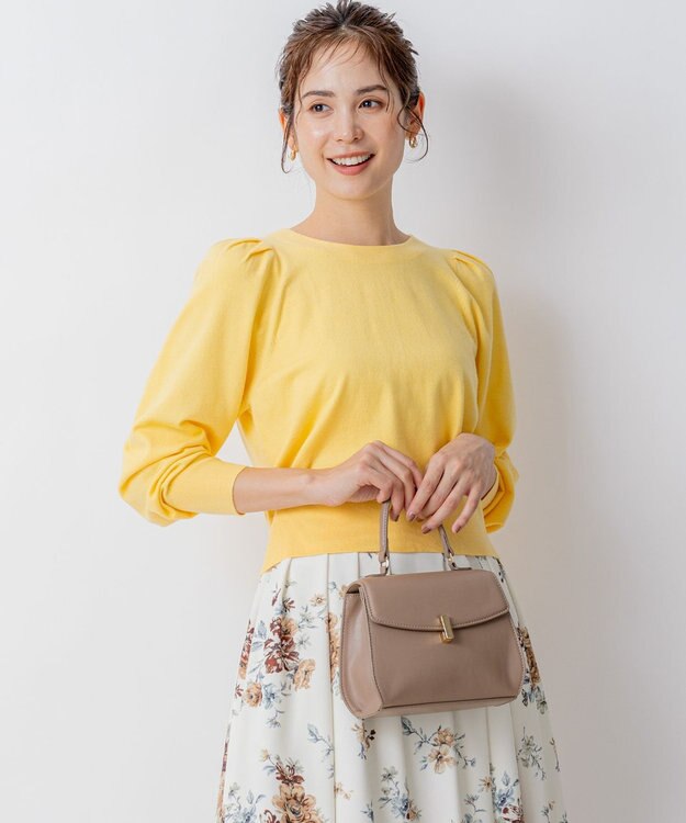 組曲 L 【前後着用可】BOREROタックプルオーバー ニット オレンジ系