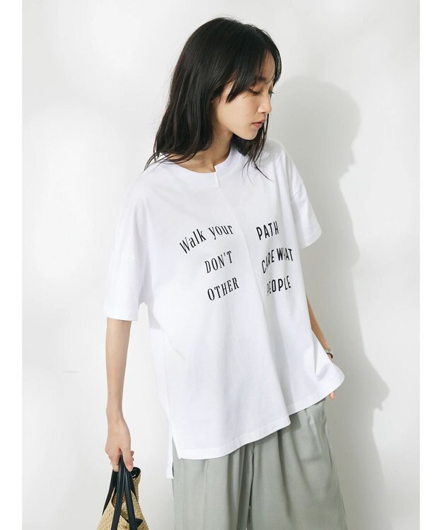 CRAFT STANDARD BOUTIQUE リメイクロゴ半袖Tee Off White