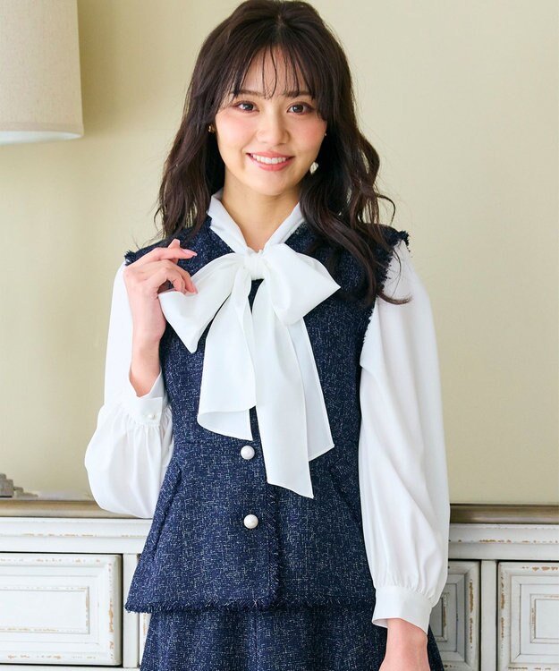 セットアップ対応】春ツイード コンパクトジレ / Feroux